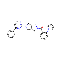 O=C(c1ccccc1-n1cccc1)N1C[C@@H]2CN(c3nccc(-c4ccccc4)n3)C[C@@H]2C1 ZINC000116821798