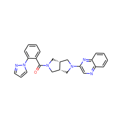 O=C(c1ccccc1-n1cccn1)N1C[C@@H]2CN(c3cnc4ccccc4n3)C[C@@H]2C1 ZINC000116825336