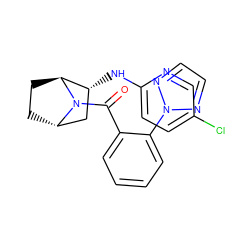 O=C(c1ccccc1-n1nccn1)N1[C@H]2CC[C@H]1[C@H](Nc1ccc(Cl)cn1)C2 ZINC000226061683