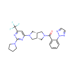 O=C(c1ccccc1-n1nccn1)N1C[C@@H]2CN(c3cc(C(F)(F)F)nc(N4CCCC4)n3)C[C@@H]2C1 ZINC000116824859