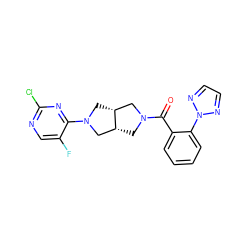 O=C(c1ccccc1-n1nccn1)N1C[C@@H]2CN(c3nc(Cl)ncc3F)C[C@@H]2C1 ZINC000116826360