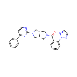 O=C(c1ccccc1-n1nccn1)N1C[C@@H]2CN(c3nccc(-c4ccccc4)n3)C[C@@H]2C1 ZINC000116822218