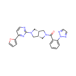 O=C(c1ccccc1-n1nccn1)N1C[C@@H]2CN(c3nccc(-c4ccco4)n3)C[C@@H]2C1 ZINC000116823804