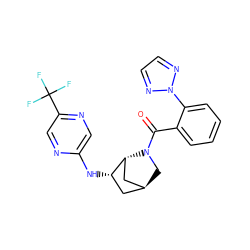 O=C(c1ccccc1-n1nccn1)N1C[C@H]2C[C@H](Nc3cnc(C(F)(F)F)cn3)[C@H]1C2 ZINC000261095014