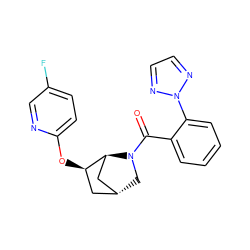 O=C(c1ccccc1-n1nccn1)N1C[C@H]2C[C@H]1[C@H](Oc1ccc(F)cn1)C2 ZINC000473086941