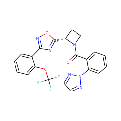 O=C(c1ccccc1-n1nccn1)N1CC[C@H]1c1nc(-c2ccccc2OC(F)(F)F)no1 ZINC001772581391