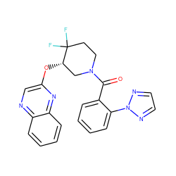 O=C(c1ccccc1-n1nccn1)N1CCC(F)(F)[C@@H](Oc2cnc3ccccc3n2)C1 ZINC000149567916