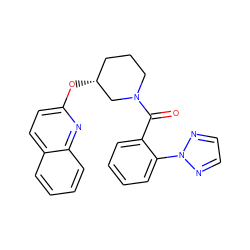 O=C(c1ccccc1-n1nccn1)N1CCC[C@@H](Oc2ccc3ccccc3n2)C1 ZINC001772608161