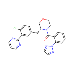 O=C(c1ccccc1-n1nccn1)N1CCOC[C@H]1Cc1ccc(Cl)c(-c2ncccn2)c1 ZINC000222099702