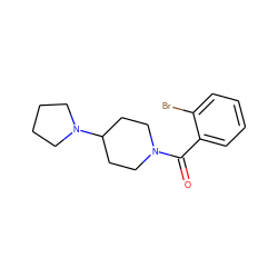 O=C(c1ccccc1Br)N1CCC(N2CCCC2)CC1 ZINC000038102119