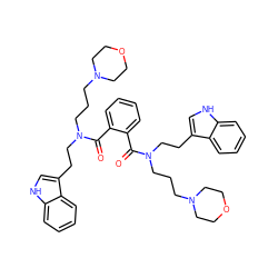 O=C(c1ccccc1C(=O)N(CCCN1CCOCC1)CCc1c[nH]c2ccccc12)N(CCCN1CCOCC1)CCc1c[nH]c2ccccc12 ZINC000026737647