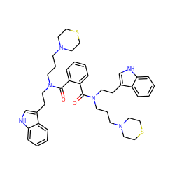 O=C(c1ccccc1C(=O)N(CCCN1CCSCC1)CCc1c[nH]c2ccccc12)N(CCCN1CCSCC1)CCc1c[nH]c2ccccc12 ZINC000026749532