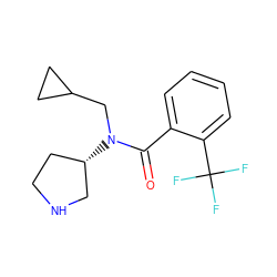 O=C(c1ccccc1C(F)(F)F)N(CC1CC1)[C@H]1CCNC1 ZINC000042922216