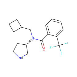 O=C(c1ccccc1C(F)(F)F)N(CC1CCC1)[C@H]1CCNC1 ZINC000043011777