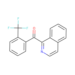 O=C(c1ccccc1C(F)(F)F)c1nccc2ccccc12 ZINC000043060643