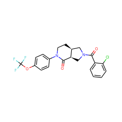 O=C(c1ccccc1Cl)N1C[C@H]2C(=O)N(c3ccc(OC(F)(F)F)cc3)CC[C@H]2C1 ZINC000096169503