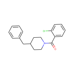 O=C(c1ccccc1Cl)N1CCC(Cc2ccccc2)CC1 ZINC000000009079