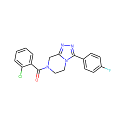 O=C(c1ccccc1Cl)N1CCn2c(nnc2-c2ccc(F)cc2)C1 ZINC000095565690