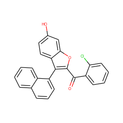 O=C(c1ccccc1Cl)c1oc2cc(O)ccc2c1-c1cccc2ccccc12 ZINC000013818636