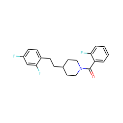 O=C(c1ccccc1F)N1CCC(CCc2ccc(F)cc2F)CC1 ZINC000036270447