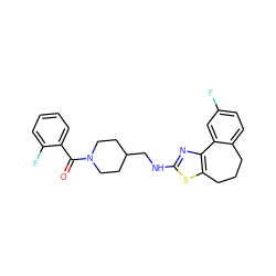 O=C(c1ccccc1F)N1CCC(CNc2nc3c(s2)CCCc2ccc(F)cc2-3)CC1 ZINC000026496171