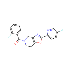 O=C(c1ccccc1F)N1CCc2oc(-c3ccc(F)cn3)nc2C1 ZINC000219619395