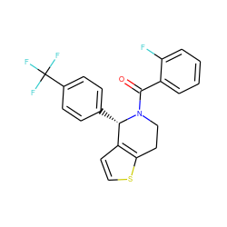 O=C(c1ccccc1F)N1CCc2sccc2[C@@H]1c1ccc(C(F)(F)F)cc1 ZINC000084671144