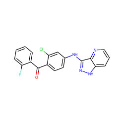 O=C(c1ccccc1F)c1ccc(Nc2n[nH]c3cccnc23)cc1Cl ZINC000167009494