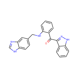 O=C(c1ccccc1NCc1ccc2[nH]cnc2c1)c1n[nH]c2ccccc12 ZINC000040878677