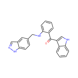 O=C(c1ccccc1NCc1ccc2[nH]ncc2c1)c1c[nH]c2ccccc12 ZINC000040401925