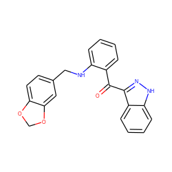 O=C(c1ccccc1NCc1ccc2c(c1)OCO2)c1n[nH]c2ccccc12 ZINC000040395160