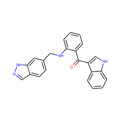 O=C(c1ccccc1NCc1ccc2cn[nH]c2c1)c1c[nH]c2ccccc12 ZINC000038391704