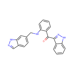 O=C(c1ccccc1NCc1ccc2cn[nH]c2c1)c1n[nH]c2ccccc12 ZINC000006718529