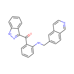 O=C(c1ccccc1NCc1ccc2cnccc2c1)c1n[nH]c2ccccc12 ZINC000040875017