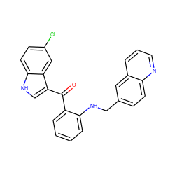 O=C(c1ccccc1NCc1ccc2ncccc2c1)c1c[nH]c2ccc(Cl)cc12 ZINC000040874981