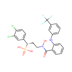 O=C(c1ccccc1Nc1cccc(C(F)(F)F)c1)N(O)CC[C@@H](c1ccc(Cl)c(Cl)c1)P(=O)(O)O ZINC000096273636