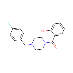 O=C(c1ccccc1O)N1CCN(Cc2ccc(F)cc2)CC1 ZINC000080929804