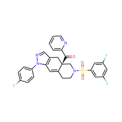 O=C(c1ccccn1)[C@]12Cc3cnn(-c4ccc(F)cc4)c3C=C1CCN(S(=O)(=O)c1cc(F)cc(F)c1)C2 ZINC000141902726