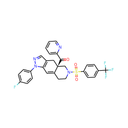 O=C(c1ccccn1)[C@]12Cc3cnn(-c4ccc(F)cc4)c3C=C1CCN(S(=O)(=O)c1ccc(C(F)(F)F)cc1)C2 ZINC000141958834