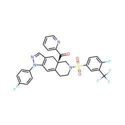 O=C(c1ccccn1)[C@]12Cc3cnn(-c4ccc(F)cc4)c3C=C1CCN(S(=O)(=O)c1ccc(F)c(C(F)(F)F)c1)C2 ZINC000141923925