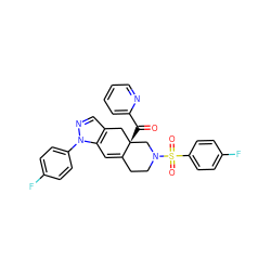 O=C(c1ccccn1)[C@]12Cc3cnn(-c4ccc(F)cc4)c3C=C1CCN(S(=O)(=O)c1ccc(F)cc1)C2 ZINC000207166800