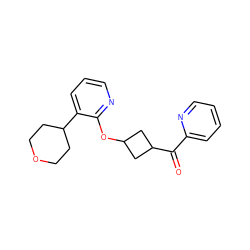 O=C(c1ccccn1)C1CC(Oc2ncccc2C2CCOCC2)C1 ZINC000144044948