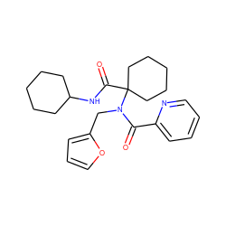 O=C(c1ccccn1)N(Cc1ccco1)C1(C(=O)NC2CCCCC2)CCCCC1 ZINC000002457466