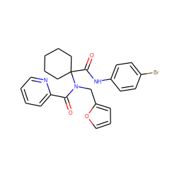 O=C(c1ccccn1)N(Cc1ccco1)C1(C(=O)Nc2ccc(Br)cc2)CCCCC1 ZINC000001102350