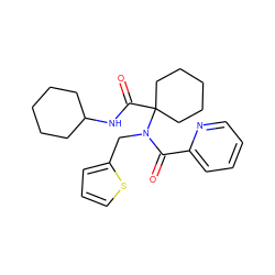 O=C(c1ccccn1)N(Cc1cccs1)C1(C(=O)NC2CCCCC2)CCCCC1 ZINC000003626034