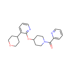 O=C(c1ccccn1)N1CCC(Oc2ncccc2C2CCOCC2)CC1 ZINC000096168906