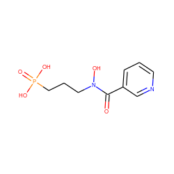 O=C(c1cccnc1)N(O)CCCP(=O)(O)O ZINC000060019748