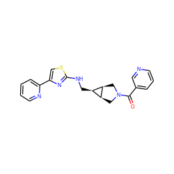 O=C(c1cccnc1)N1C[C@H]2[C@@H](CNc3nc(-c4ccccn4)cs3)[C@H]2C1 ZINC000101637772