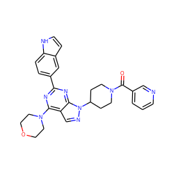 O=C(c1cccnc1)N1CCC(n2ncc3c(N4CCOCC4)nc(-c4ccc5[nH]ccc5c4)nc32)CC1 ZINC000045300885