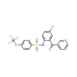 O=C(c1cccnc1)c1cc(Cl)ccc1NS(=O)(=O)c1ccc(OC(F)(F)F)cc1 ZINC000113622557